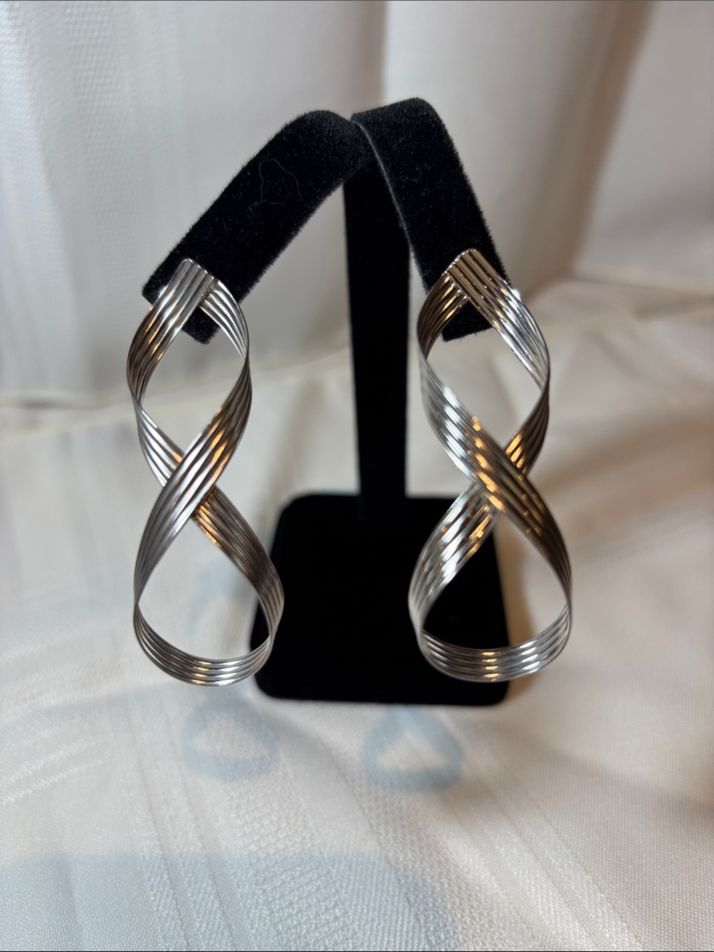 Sterling-SilverTwisted Loop Hoop Earrings -
